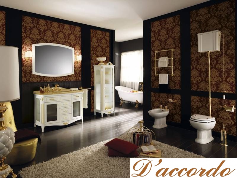 картинка Мебель для ванной комнаты напольная с мраморной столешницей и встраиваемой раковиной, коллекция Poesia от магазина D'accordo